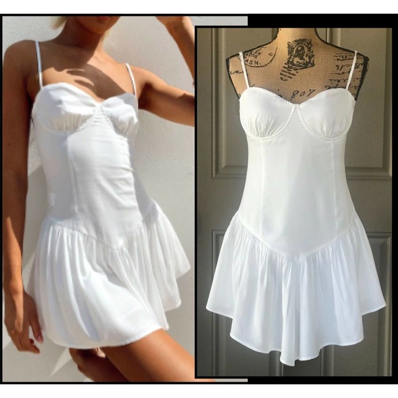 Princess Polly Dresses & Skirts - Princess Polly CAMILLE Mini Dress White Size 8